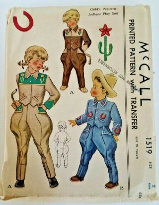 Vintage 1940s Mccall 1519 Children 