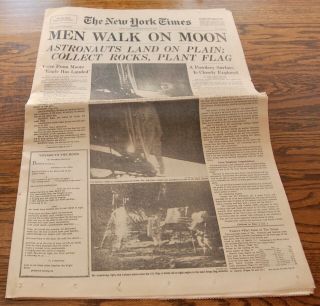 York Times July 21,  1969 Men Walk On The Moon,  Plus Special Supplement