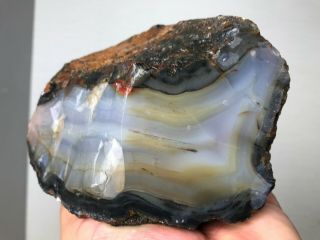 Natural Banded Carnelian Agate Rough - 3.  5 Lbs - From India