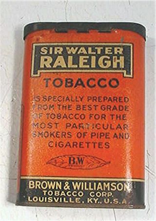 VINTAGE SIR WALTER RALEIGH SMOKING TOBACCO FOR PIPE & CIGARETTE TIN EMPTY 2