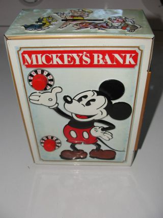 Old Mickey&minney,  Goofy,  Donald Duck,  Pluto,  Disney Castle,  Tin Disneyland 1978 Bank