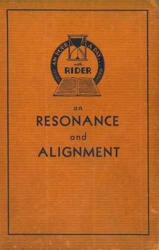 On Resonance And Alignment By John F.  Rider (1936) - Cd