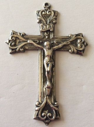 Signed Marked CHAPEL STERLING INRI Crucifix Cross Pendant ESTATE Jewelry 2