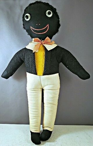 Vintage Black Americana Hand - Made Stuffed Black Butler Doll W/tuxedo Nr