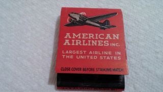 Old Vintage Matchbook American Airlines Use Sinclair Penn Motor Oil