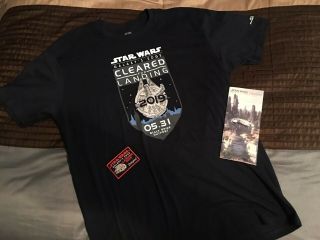 Disneyland Star Wars Galaxy’s Edge Opening Day Annual Pass T Shirt Xl & Package