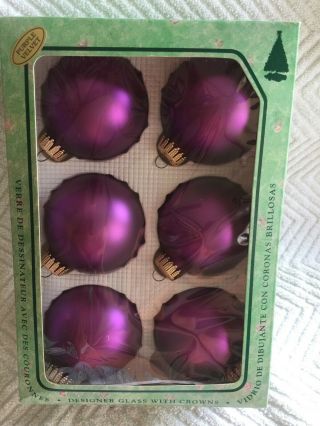 Vintage Box Purple Velvet Glass Ball Christmas Ornaments Christmas By Krebs