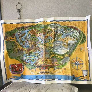 1968 Vintage Walt Disney Map Poster Of Disneyland America Sings