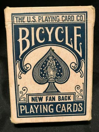 Vintage Bicycle Playing Cards 808 Fan Back With Tax Label