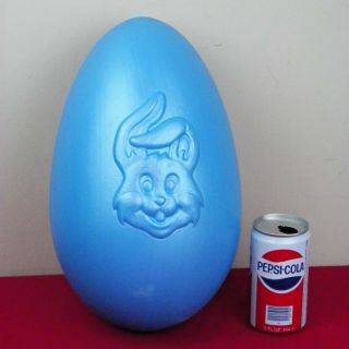 Jumbo Blue Plastic Easter Egg General Foam Plastics Blow Mold 14 " Vintage