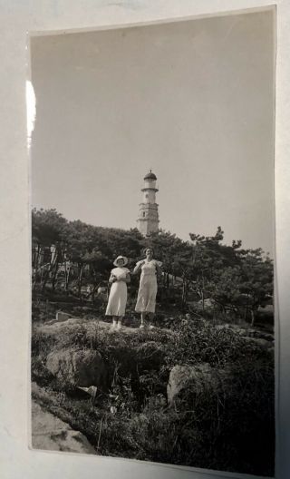 1935 Tsingtao China Acrona Island Lighthouse Photo