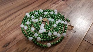 57 " Vintage Green And White Mercury Glass Garland