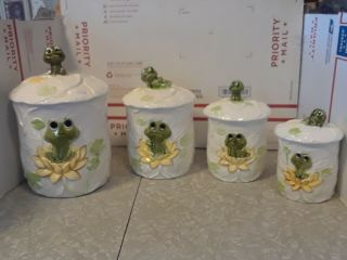 Vintage 1979 Neil The Frog Sears Roebuck And Co.  Canister Set