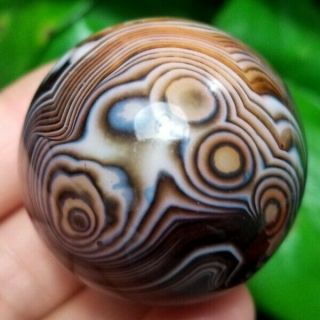 37mm Natural Uruguay Crazy Lace Agate Gemstone Energy Healing Ball.