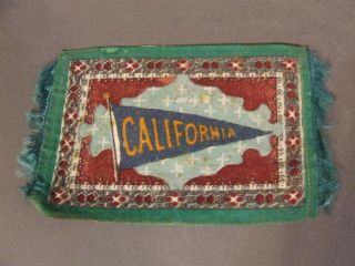 Vintage Felt Tobacco Rug Dollhouse California Pennant Flag