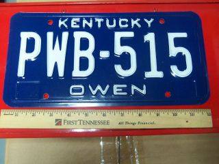 Pwb 515 = Nos 1983 - 84 Owen County Kentucky License Plate I Combine