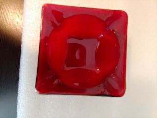 Vintage Square Ruby Red Glass Ashtray Only 3 1/2 X 3 1/2