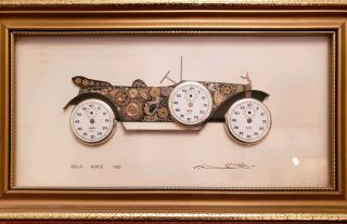 Ken Broadbent Clock Watch Parts Collage Rolls Royce 1928 Silver Steampunk 16x9