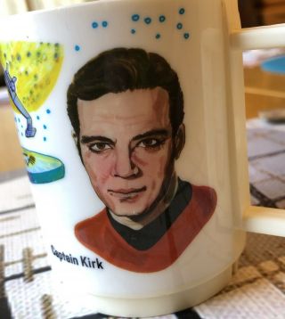 1975 Star Trek Deka Mug Vintage Captain Kirk Mr Spock Dr Mccoy Shatner Nimoy Cup