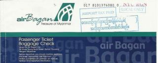 ☆ Air Bagan ☆ Myanmar Airlines ☆ Ticket For Nationals ☆