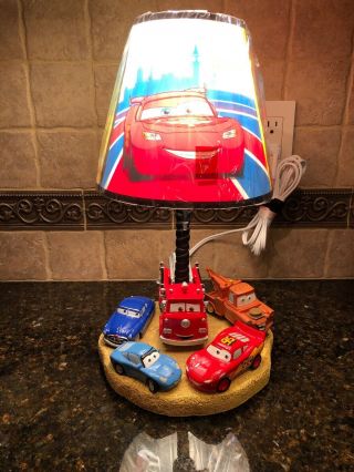 HAMPTON BAY DISNEY PIXAR CARS 3D TABLE LAMP w/LAMP SHADE BEDROOM DECOR BOYS ROOM 2