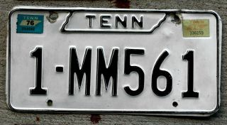 Late 1970 Version Black On White Tennessee State Outline License Plate Shelby