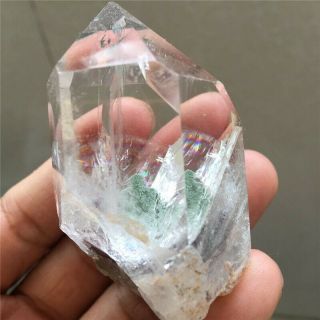 125g Rare Natural Green Ghost " Pyramid " Quartz Crystal Point Specimen