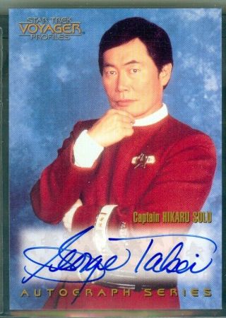 Star Trek Voyager Profiles (a 20) George Takei As Captain Sulu Autograph Card
