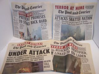 " The State  America Under Attack " 911 Newspapers Printed Sept 11,  2001