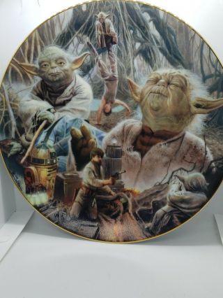 Vintage Star Wars Heroes & Villains Ceramic Collector Plate - Yoda Montage