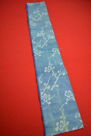 Vv93/35 Vintage Japanese Fabric Cotton Antique Boro Indigo Blue Katazome 38.  2 "