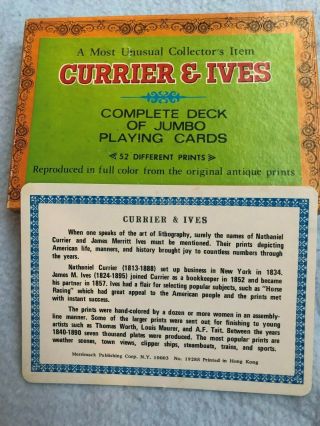Vintage Currier and Ives Prints on Jumbo Playing Cards,  Smithsonian Museum Shop 2