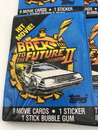 7ct Vintage 1989 Topps Back to the Future 2 Trading Cards Box Wax Packs 2