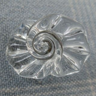 Unusual Vintage Clear Glass Corkscrew Shaped Button - -