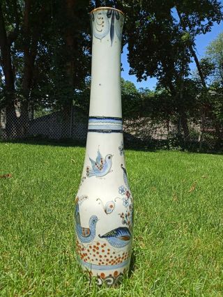 Ken Edwards,  Vase with Butterflies,  Birds and flowers.  Hand painted from Mexico 2