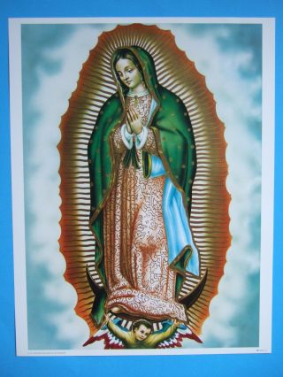 Catholic Print Picture Our Lady Of Guadalupe Virgin Mary Large 12x16 "