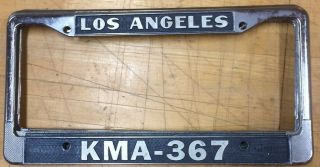 Vintage Kma - 367 Lapd Chp Los Angeles License Plate Frame Lqqk Hollywood