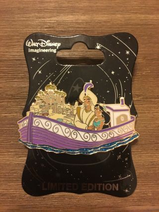 Disney Wdi Aladdin & Jasmine Storybook Canal Boat Pin Le 300 Imagineering