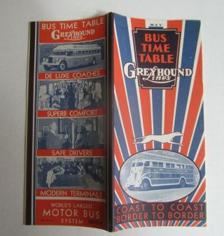 Old Vintage 1931 - Greyhound Lines - Time Tables / Bus Travel Brochure - May