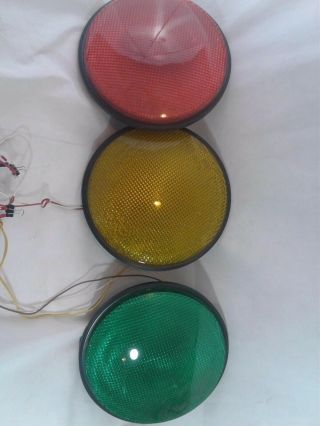 12 " Led Traffic Stop Light Signal Set Of 3 Red Yellow & Green Gaskets 120v. ,
