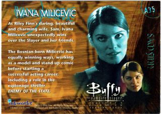 Buffy The Vampire Slayer Season 6 Autograph Card A35 Ivana Milicevic as Sam Finn 2