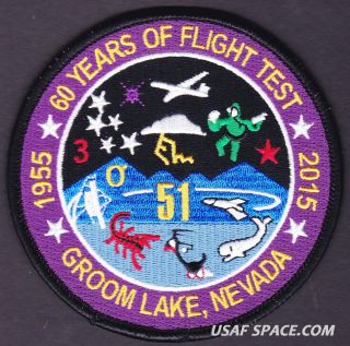 USAF GROOM LAKE,  NV.  - 60 YEARS OF FLIGHT TEST - AREA - 51 - COMMEMORATIVE PATCH 2