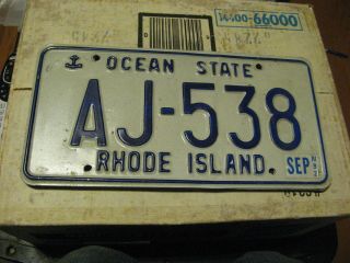 1992 92 Rhode Island Ri License Plate Natural Sticker Aj 538