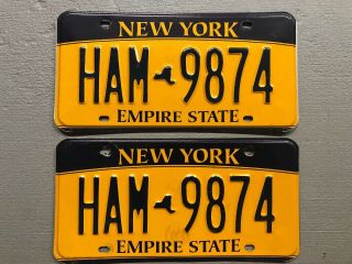 York Empire State License Plate Pair Ham - 9874