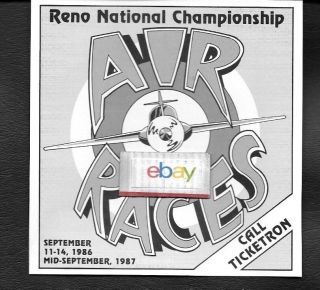 Reno National Championship Air Races 9 - 11 - 14,  1986 Ad