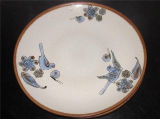 Two El Palomar Mexican Pottery Ken Edwards Blue Bird Dinner Plates 2