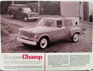 1960 1961 Studebaker Champ Truck Data Sheet 5e5 5e6 5e7 5e11 5e12 Models
