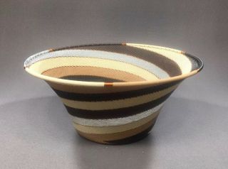 Large South African Zulu Handmade Telephone Wire Basket Bowl 11 " X 5 "