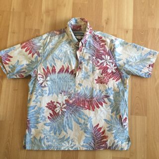 Reyn Spooner Phil Edwards Size Xl Half Button Vintage Pullover Aloha Shirt.  Chee