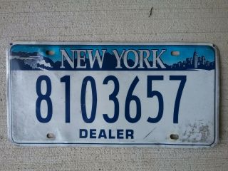 York Empire Blue Dealer License Plate Tag Transit Demo Bronx Brooklyn Nyc